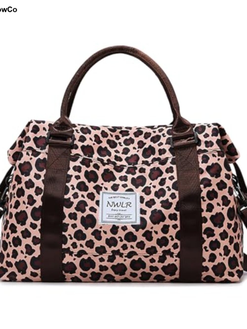 Waterproof Leopard Print Weekender Duffle Bag Dry Wet Pocket Gym Tote